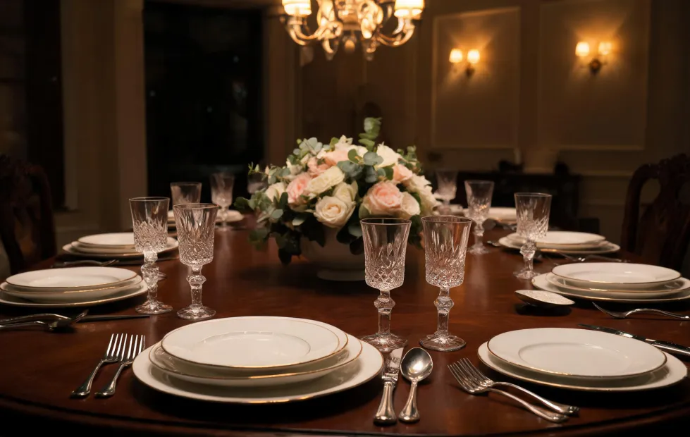 Formal dining table setting